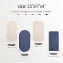 lulumoon Baby Muslin Bassinet Sheets: Cotton Bassinet Sheets Neutral for Boys and Girls - Fitted for Oval Rectangle or Hourglass (Navy & Cream, Standard Bassinet)