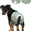 Pet Soft Dog Diapers Female, Disposable Female Dog Diaper, Doggie Diapers for Cat Puppy with Adjustable Foam Tail Hole(Green,12M) (Medium(12Pcs))