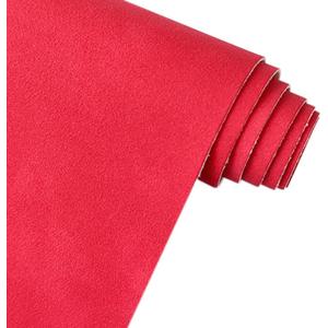 Red Soft Faux Suede Fabric 30x135cm Synthetic Faux Leather Frosted Leatherette for Sewing Crafts Bows Jewelry Making
