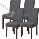 Genina Waterproof Chair Covers for Dining Room Set of 4 Kitchen Chair Covers Parson Dining Chair Slipcover,Dark Gray