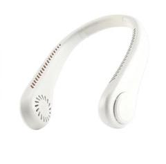 BLDC Neck Fan, Rechargeable, 3 Speeds, 1200mAh, USB Powered, White (FF05)