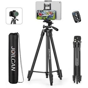 JOILCAN 67" Tripods Camera Tripod, Phone Tablet Tripod for Video Recording Vlog Photo with Remote Carry Bag, Aluminum Lightweight Travel Tripods