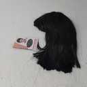 morvally Short Straight Black Wig with Bangs Natural Looking Heat Resistant Hair Cosplay Costume Wigs (14 inches Natural Black)