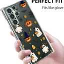 2 x Spooky Halloween Case for Samsung S24 Ultra, Slim Clear Cover with Cute Pumpkin & Ghost, Soft Touch Shockproof Bumper, 6.8" Protective Case