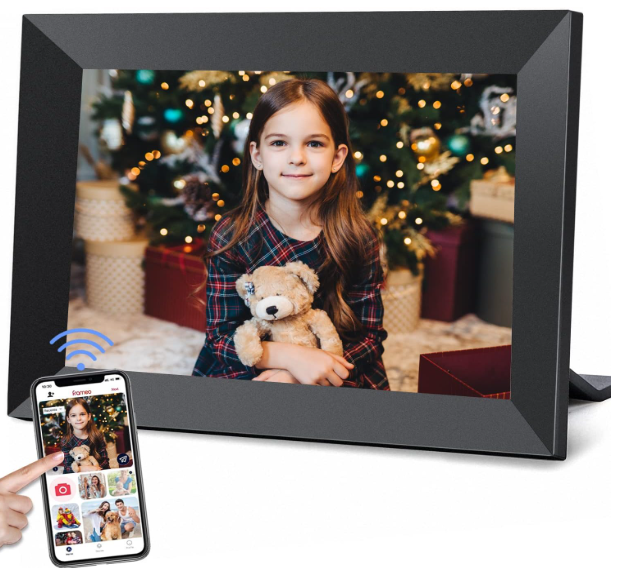Frameo 10.1 Inch WiFi Digital Picture Frame with 32GB Storage,1280 * 800P IPS HD Touch Screen,Send Photos/Videos from Your Phone Anywhere, Photo Gifts for Parents and Grandparents