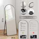 SCWF-GZ 57x20 Door Hanging Full Length Mirror, Floor (Height 5.7ft just Body in1.3ft) Wall Mounted Metal Frame Arch Dressing Mirrors for Bedroom Bathroom Living Room 57 inch Black