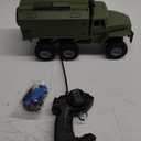 KNACKTOYZ RC Military Truck for Boys 4-7, 1:16 Remote Control 4WD Off-Road Crawler, Army Cars Toys with 2 Rechargeable Batteries, All Terrain Toy Vehicle with Lights, Birthday for Kids