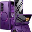 BERFY for Z Fold 6 Case Compatible with MagSafe, Privacy Screen Protector, Built-in Kickstand & S Pen Slot & Hinge Protection, Full Body Shockproof Phone Case for Samsung Galaxy Z Fold 6, Purple