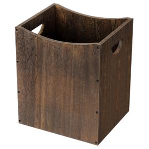 Vrisa Wood Can 5.3 Gallon Office Wastebasket Farmhouse Rectangular Garbage Can with Built-in Handles Small Can for Bedroom Office Kitchen Bathroom Under Desk Large Storage (1 Pack, Rustic Brown)