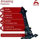 Akatva T Hinge Set - 2 Pieces Gate Hinges for Wooden Fences Heavy Duty - Barn Hinges for Doors - Black Hinges  Hinges for Shed Door - Door Hinges Black Matte - Hinges Outdoor - Fence Strap Hinge Set