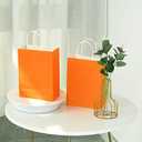 SUNCOLOR 25 Pieces 6" Mini Goodie Bags Small Orange Gift Bags with Handle for Party Favor Bags for Halloween(Orange)
