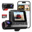 4K 3 Channel Dash Cam Front and Rear, Dash Camera for Cars, STARVIS 2 Sensor Dash Camera with HDR Night Vision, 24H Parking Mode Car Camera with GPS, Loop Recording