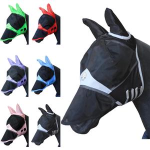 T TEKE Fine Mesh Horse Fly Mask w/Ears & Nose, UV blocking 3D Eye Visor with extra fleece cushioned forehead, Protection from Insect Pests (Pony, Black)