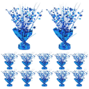 12 Pack Blue Metallic Foil Spray Centerpiece Star Table Decoration Burst Table Centerpieces for Birthday New Year Wedding Anniversary Graduation Party Supply (Blue)