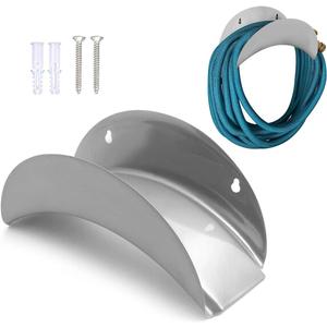 Water Hose Holder, Hose Holders Organizer for Outside Can Accommodate Large Hoses, Wall Mount Garden Hose Holder Hanger for Storage Waterhose (Grey 1Pack)