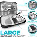 2 x Electronics Charger Organizer - Travel Cable Case for Cords, Chargers, and Tech Accessories (Black)