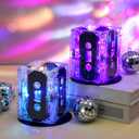 Halloscume 10 Sets 80s Party Decorations 90s Cassette Tape Bucket Centerpiece Tape Radio Boombox Birthday Party Table Neon Light Decorations for 1980 1990 Hip Hop Supplies