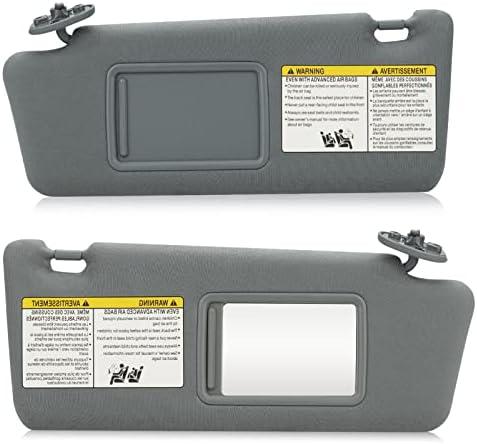 Left & Right Sun Visor for 2005-2015 Toyota Tacoma Without Light, Driver & Passenger Sides Gray Sunvisor Replacement 74320-35C10-B0, 74320-04181-B1, 74320-35B50-B0, 74310-35C20-B0, 7431004111B1
