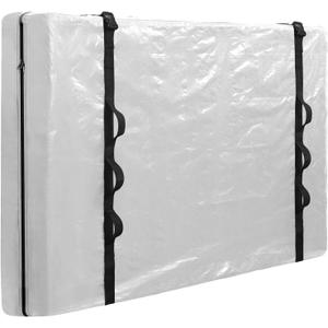 TICONN Mattress Bags for Moving, Heavy Duty Queen Mattress Cover Storage Bag with Full-Around Handle and Adjustable Buckles (Clear, Queen)