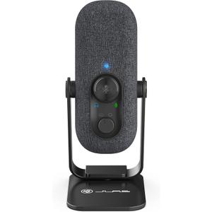 JLab Go Talk USB Gaming Streaming Microphone, White, USB-C Output, Cardioid, Omnidirectional, 96k Sample Rate, 20Hz, 20kHz Frequency Response, Volume Control and Quick Mute, 3.5mm AUX, Plug and Play