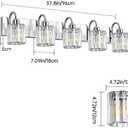 Brushed Nickel 5-Light Bathroom Vanity Light Fixture Over Mirror