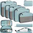 BAGAIL 8 Set/ 9 Set Packing Cubes Luggage Packing Organizer for Travel, Suitcase Packing Bags for Travel Accessories(Dusty Blue, 9 Set)