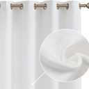 jinchan Linen Look Curtains for Living Room Panels for Bedroom Heathered Green Textured Light Filtering Living Room Farmhouse Window Drapes 84 Inches Length 2 Panels (*Thick Burlap| Off White)