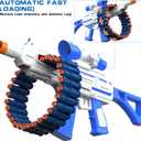 Electric Automatic Toy, JakMean Toy Blaster with 30 Dart Clips and 100 Foam Darts, Outdoor Shooting Games Toys for 6-12 Year Old Boys & Girls Adults, Gifts for Birthday Xmas, Blue