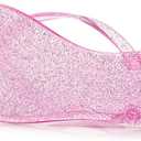 2 x Women Flip Flops Jelly Shoes Thong Sandals Flat Slides Clear Jellies Pool Slippers Bathroom Summer Beach Size 8 Ladies Non Slip Dress Comfortable Quick Drying Soft (Pink)