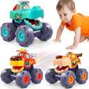 OCATO Car Toys for 1 Year Old Boy Gifts, Pull Back Monster Truck Toy Cars for Toddlers 1-3, 1 2 3 One Year Old Boy Birthday Gift 1st Vehicles Kids Stocking Stuffers Toddler Baby Boys Toys 12-18 Months