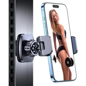 Coolpow Magnetic Phone Holder for GymStrong Magnets Tripod Mount Ring Gym Magnetic Phone Holder Attach to Metal Surface, Gym Accessories for Mothers Gift Essentials for All Smartphones 4.7-7"
