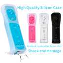 DTianSir 4Pack Motion Plus Wii Remote Controllers with Silicone Case & Wrist Strap,Wii Remote Controllers with Built in Motion Plus Compatible for Wii U Consoles (Pink+Light Blue+White+Black)