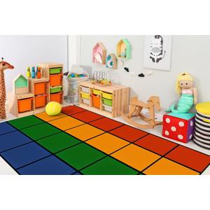 Classroom Rug Elementary 8'x12' Carpets Large Rainbow Rugs 24 Seats for Class