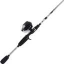 Abu Garcia 5’6" Ike Dude Youth Fishing Rod and Reel Spincast Combo, 2-Piece Rod, Size 6 Reel, Right Handle Position,White, 5'6" - Medium - 2pc