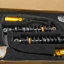 Upgraded Motorcycle Adjustable Remote Reservoir Rear Suspension Shocks Set Fits for Harley Davidson Touring Road Glide Road King Street Glide 2014-2025 Golden