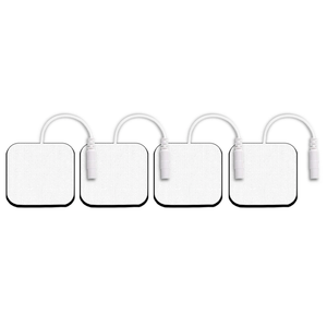4 PCS Tens Unit Replacement Pads 2X2, Latex Free Electrode Pads Compatible with TENS Machine Use 2mm Pin Connector Lead Wires