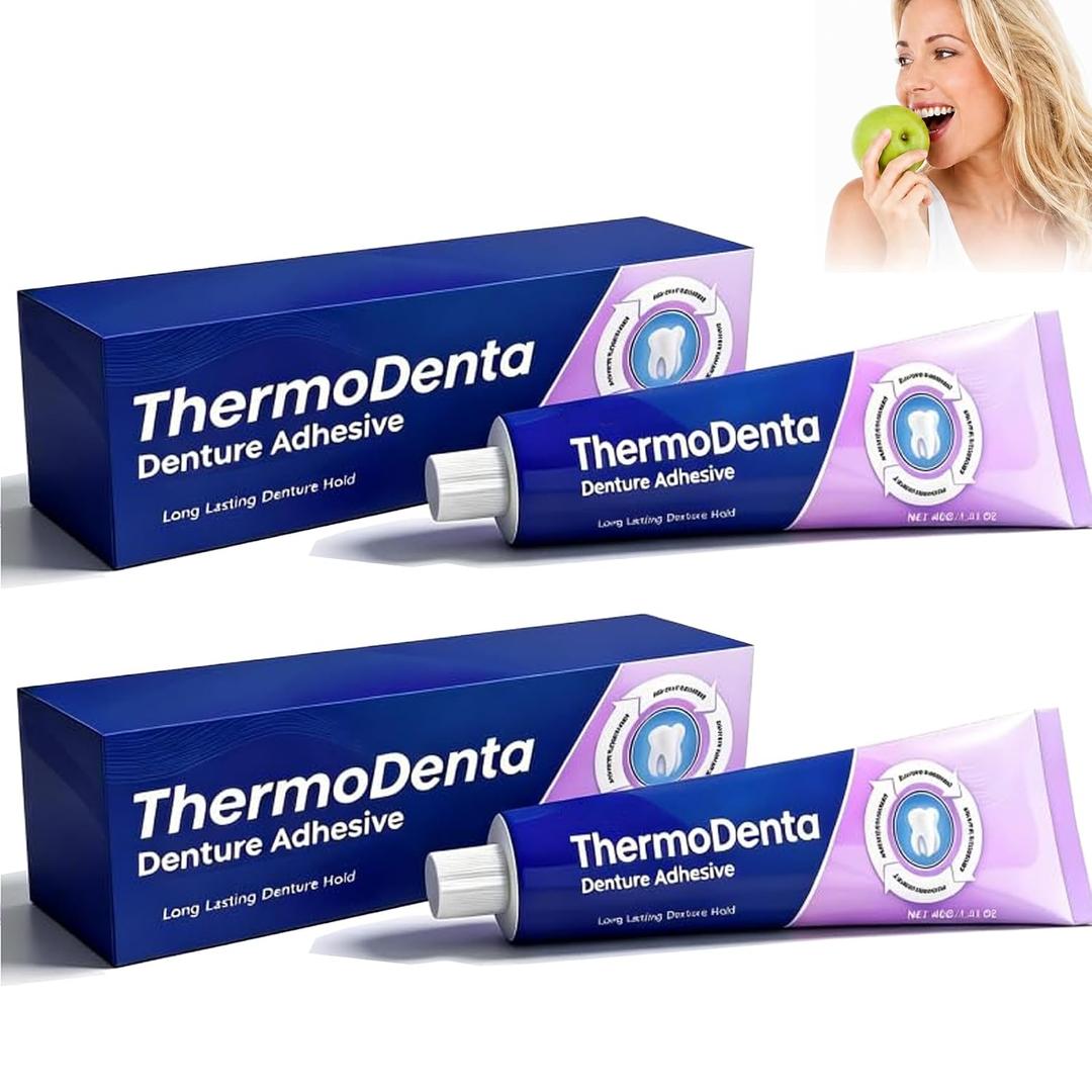 2PCS Denture Adhesive, Thermoplastic Denture Adhesive, All-Day Comfort Secure Hold for Loose False Teeth, Long Lasting Effect