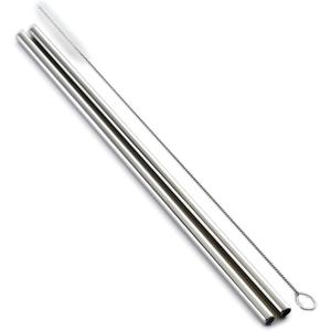 Norpro Stainless Steel 11-Inch Drinking Straws with Cleaning Brush Set of 12