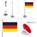 2 x WXTWK 2 Pack Germany Flag German Desk Flag Small Mini German Table Flags With Stand Base,Home Office Festival Events Celebration Decorations