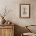 Vintage Gold Framed Easter Bunny Canvas Wall Art Vintage Rabbit Wall Decor Spring Farmhouse Animal Sketch Print Artwork Sketch Rabbit painting Picture for Farmhouse Bedroom Living Room 12X16in