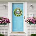 St. Patrick's Day Decorations Wooden Shamrock Door Wreath for Front Door Welcome Sign, St. Patrick's Decor Hanging Sign Farmhouse Outdoor Indoor Shamrock Clover Spring Wall Home Decor