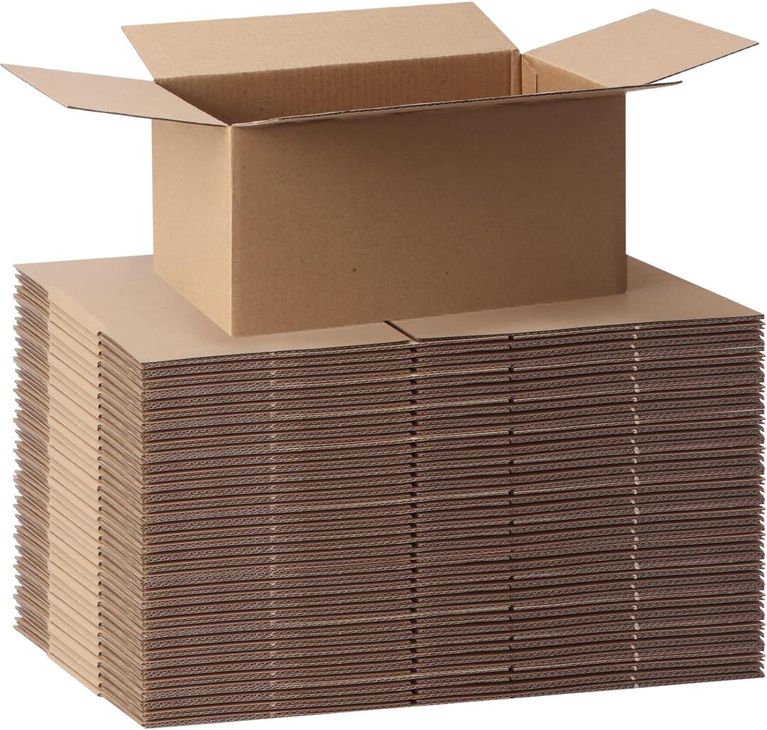 CRUGLA 40 Packs Shipping Boxes 8x6x4, Cardboard Boxes for Small Business, Corrugated Mailing Box Bulk for Packaging (Brown)
