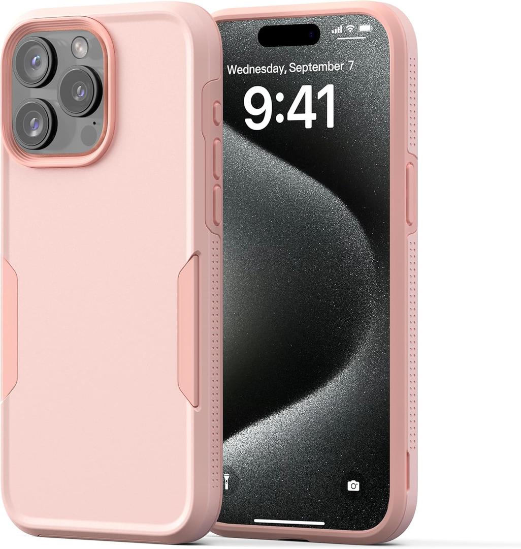 NTG2023 New Designed for iPhone 15 Pro Max Case, Heavy-Duty Tough Slim Shockproof [2 Layer Structure][Military Grade Protection] Phone Case for iPhone 15 Pro Max(6.7 Inch), Cherry Juice Pink