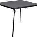 Flash Furniture Madelyn 33.5" Square Folding Multipurpose Card Table with Padded Vinyl Top, Portable Folding Game Table for 4 Players, Black