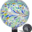 VCUTEKA Solar Gazing Ball, 10" Glass Gazing Balls Sphere with Solar Light for Garden Decor Lawn Outdoor Yard Decorative (Multicolor)
