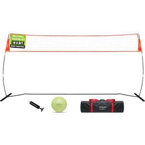 12FT/18FT Portable Volleyball Training Net for Hitting or Serving Drills, Outdoor & Indoor Freestanding Practice Net With Height Adjustable, Carry Bag