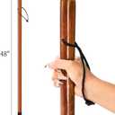 2 Pack Wood Walking Stick, 48 in Natural Wooden Walking Cane, Rustic Cedarwood Hiking Sticks Trekking Poles with Wrist Strap and Rubber Tip for Outdoor Activities, Women, Men