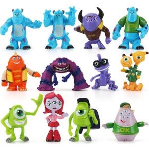 12Pcs Monsters Cake Toppers Set, Figures Toys Cupcake Toppers for Cake Decorations Party Favor, 1-4 inches
