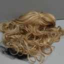 Kalyss Blonde Wig With Bangs Long Blonde Curly Wigs for Women Heat Resistant Synthetic Hair Wavy Blonde Highlights Wigs for Women 22 Inches