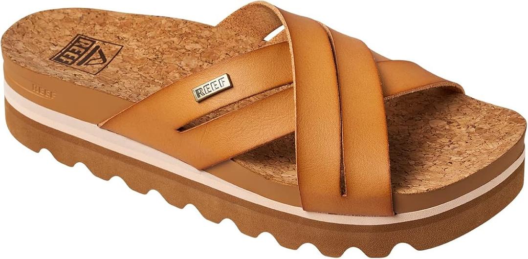 REEF Cushion Bloom Hi Women's Platform Fashion Sandal, Vegan Leather X Strap, Arch Support and Heel Cupping 8